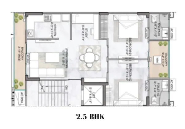 2.5 BHK